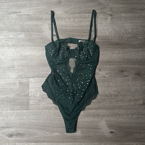 Victoria's Secret Tops - Victoria’s Secret Wicked Unlined Embellished Lace Bodysuit